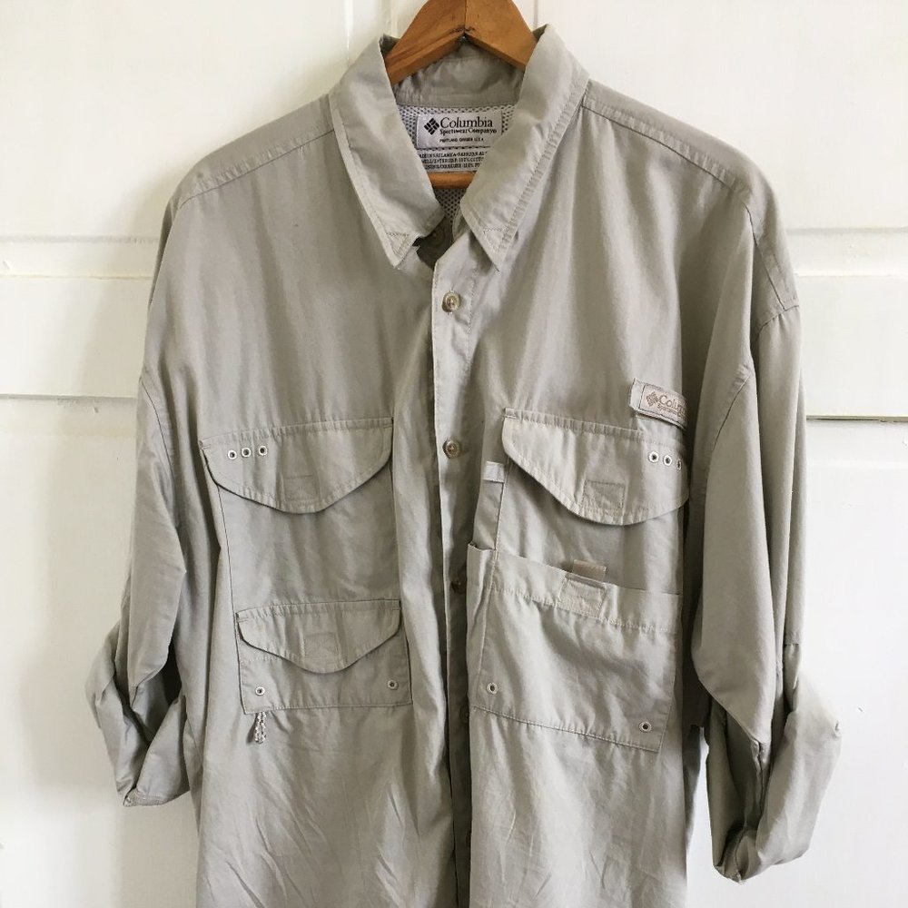 Columbia Men's Fishing Long Sleeve Shirt (Khaki)